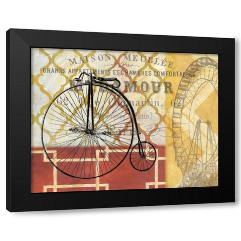 Cyclisme II Black Modern Wood Framed Art Print with Double Matting by Nan