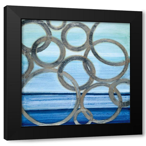 Circular View Black Modern Wood Framed Art Print by Tava Studios