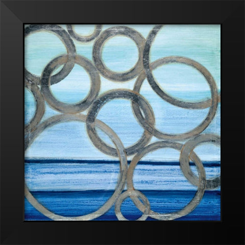 Circular View Black Modern Wood Framed Art Print by Tava Studios