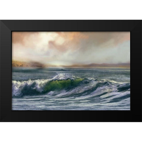 Wave Black Modern Wood Framed Art Print by Calascibetta, Mike
