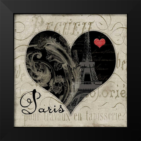 Ode to Paris I Black Modern Wood Framed Art Print by Robinson, Carol