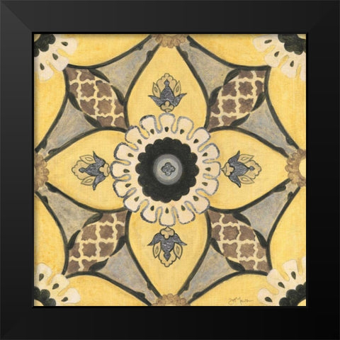 Moroccan Tile Black Modern Wood Framed Art Print by Tava Studios