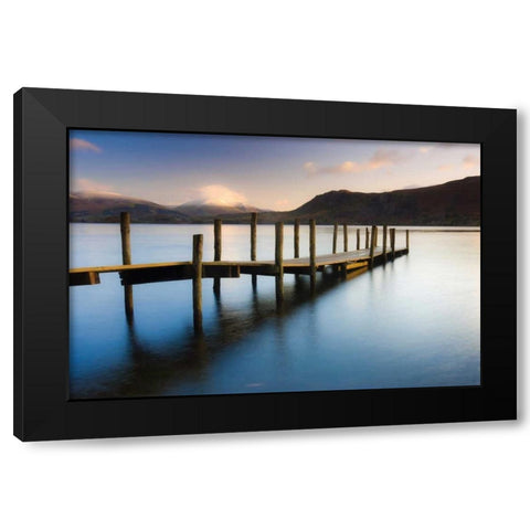 Brandlehow Bay Jetty Black Modern Wood Framed Art Print with Double Matting by Delimont, Danita