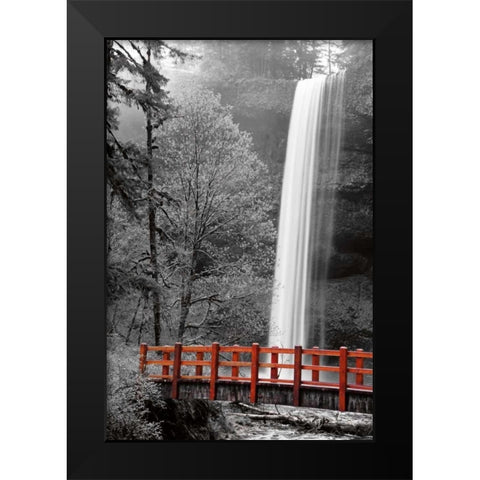 Silver Falls Black Modern Wood Framed Art Print by Delimont, Danita