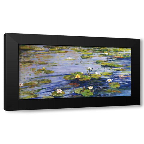 Water Lillies Black Modern Wood Framed Art Print with Double Matting by Swatland, Sally