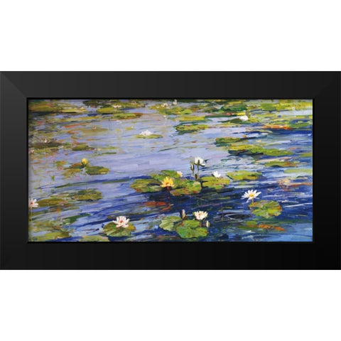 Water Lillies Black Modern Wood Framed Art Print by Swatland, Sally