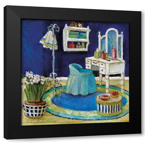 Blue Boudoir II Black Modern Wood Framed Art Print by Olson, Charlene