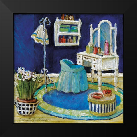 Blue Boudoir II Black Modern Wood Framed Art Print by Olson, Charlene