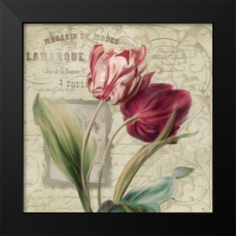 French Tulips I Black Modern Wood Framed Art Print by Robinson, Carol