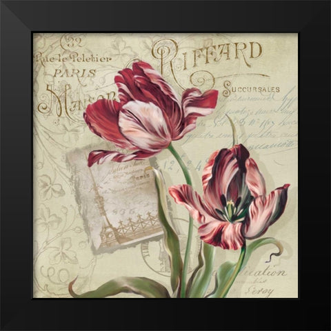French Tulips II Black Modern Wood Framed Art Print by Robinson, Carol