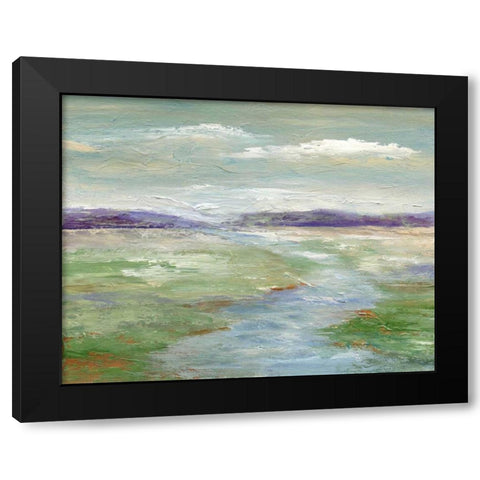 Meadow Stream I Black Modern Wood Framed Art Print with Double Matting by Nan