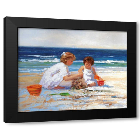 On the Shore Black Modern Wood Framed Art Print with Double Matting by Swatland, Sally