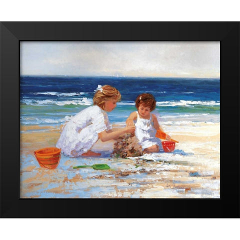 On the Shore Black Modern Wood Framed Art Print by Swatland, Sally