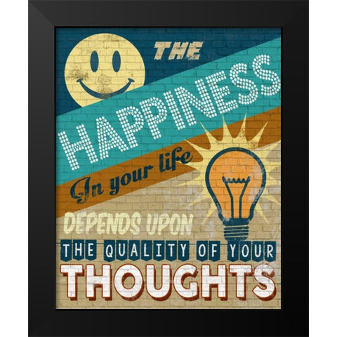Your Thoughts Black Modern Wood Framed Art Print by Knutsen, Conrad
