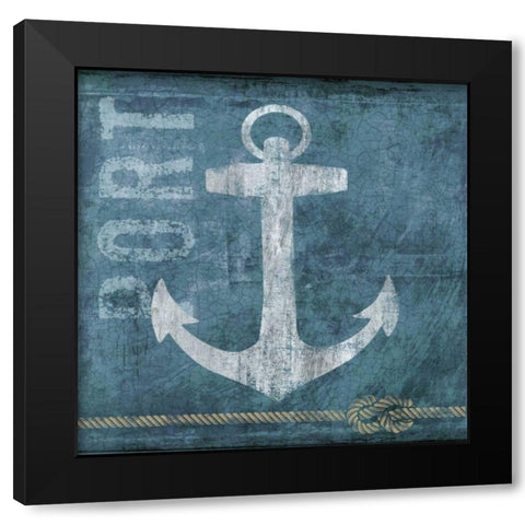Port Black Modern Wood Framed Art Print by Knutsen, Conrad