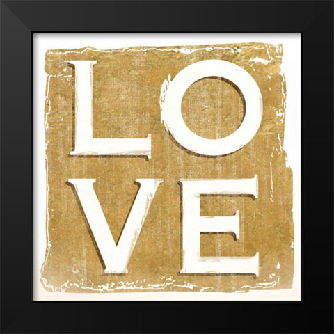 Love Black Modern Wood Framed Art Print by Donovan, Kelly