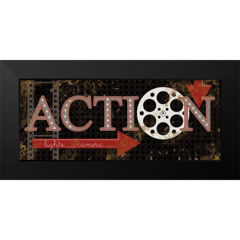 Action Black Modern Wood Framed Art Print by Robinson, Carol