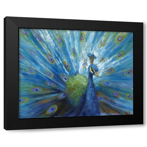 Majestic in Blue Black Modern Wood Framed Art Print with Double Matting by Nan