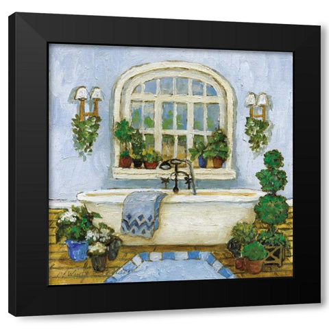 Pampered Bath II Black Modern Wood Framed Art Print by Olson, Charlene