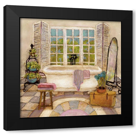 Sunny Day Bath II Black Modern Wood Framed Art Print by Olson, Charlene