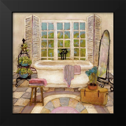 Sunny Day Bath II Black Modern Wood Framed Art Print by Olson, Charlene