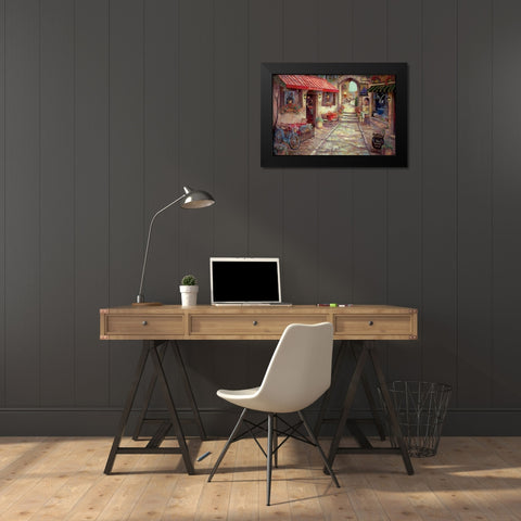 Bar du Marche Black Modern Wood Framed Art Print by Manning, Ruane