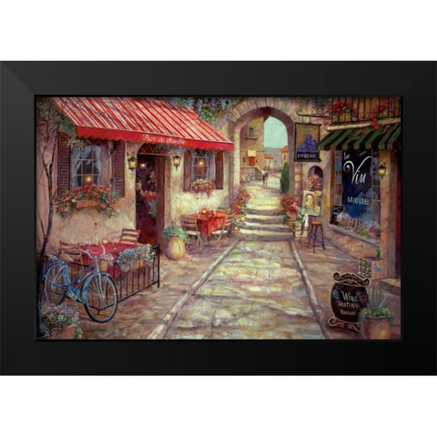 Bar du Marche Black Modern Wood Framed Art Print by Manning, Ruane