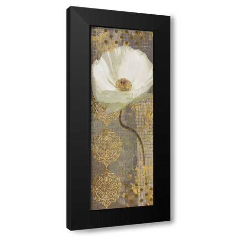 White Poppy Shimmer II-Resized Black Modern Wood Framed Art Print with Double Matting by Nan