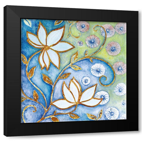 Garden Fantasy I Black Modern Wood Framed Art Print by Tava Studios