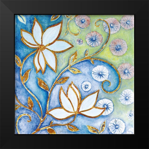 Garden Fantasy I Black Modern Wood Framed Art Print by Tava Studios