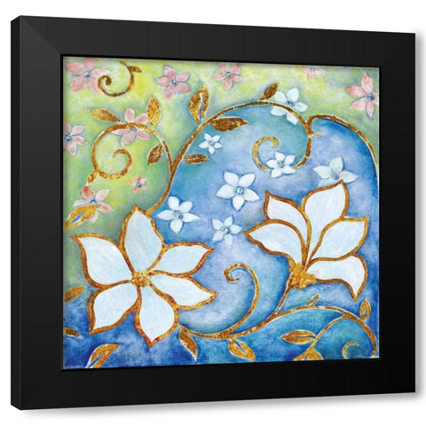 Garden Fantasy II Black Modern Wood Framed Art Print by Tava Studios