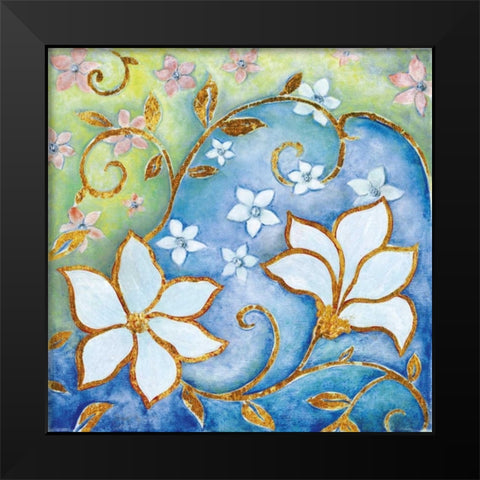Garden Fantasy II Black Modern Wood Framed Art Print by Tava Studios