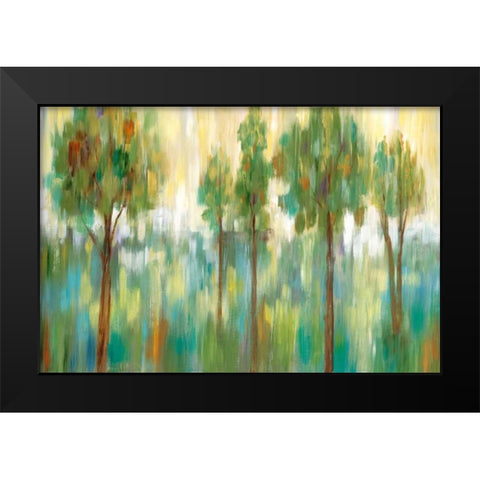 Meadow Light Black Modern Wood Framed Art Print by Nan