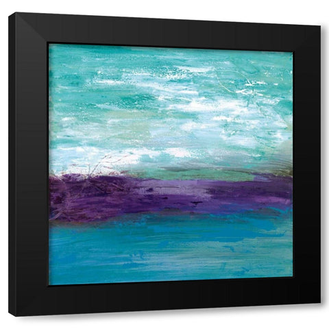 The Wave Black Modern Wood Framed Art Print by Tava Studios