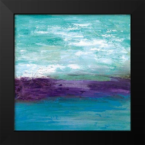 The Wave Black Modern Wood Framed Art Print by Tava Studios