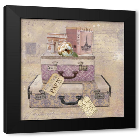 Trip to Paris II Black Modern Wood Framed Art Print by Robinson, Carol
