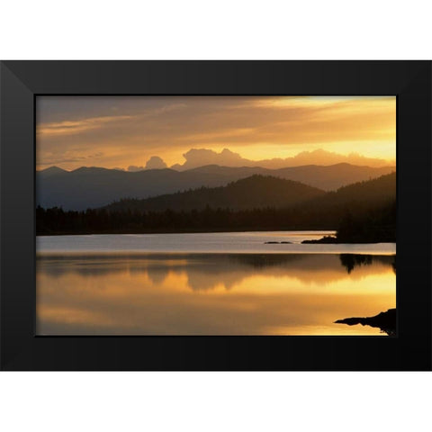 Sunset at Rainbow Lake Black Modern Wood Framed Art Print by Delimont, Danita