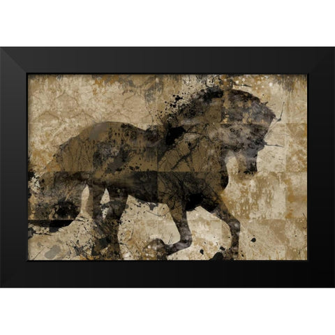 Midnight Stallion Black Modern Wood Framed Art Print by Robinson, Carol