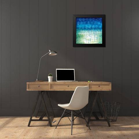 Mirage Black Modern Wood Framed Art Print by Tava Studios