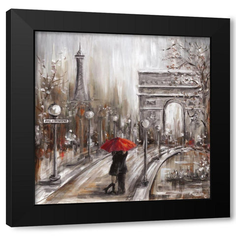 Rainy Embrace by the Art Black Modern Wood Framed Art Print with Double Matting by Dunlap, Marilyn