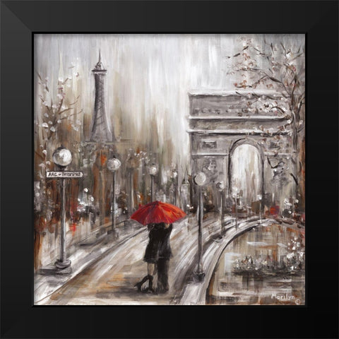 Rainy Embrace by the Art Black Modern Wood Framed Art Print by Dunlap, Marilyn