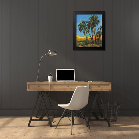 Tropical Sunset I Black Modern Wood Framed Art Print by Pattinian, Merri
