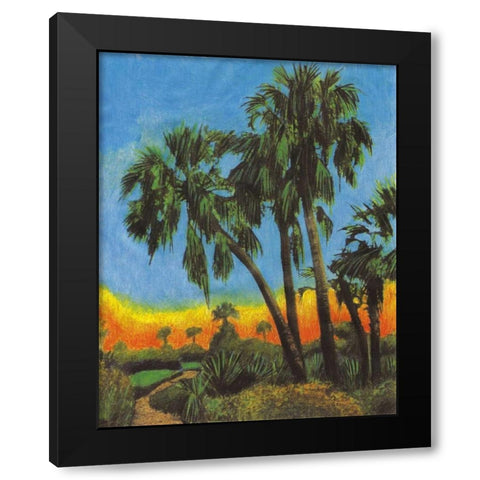 Tropical Sunset I Black Modern Wood Framed Art Print with Double Matting by Pattinian, Merri