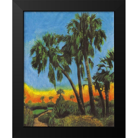 Tropical Sunset I Black Modern Wood Framed Art Print by Pattinian, Merri