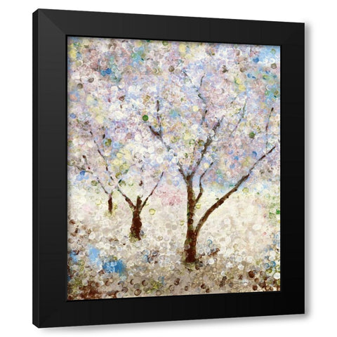 Cherry Blossoms II Black Modern Wood Framed Art Print by Craven, Katrina