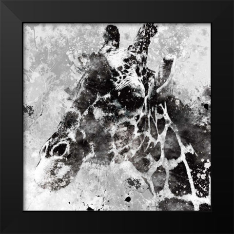 Giraffe Black Modern Wood Framed Art Print by Robinson, Carol