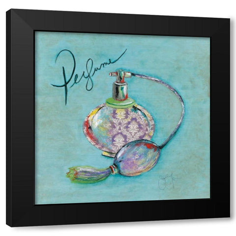 Perfume Black Modern Wood Framed Art Print by Tava Studios