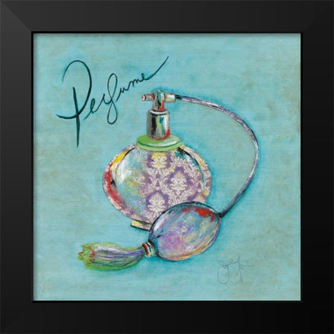 Perfume Black Modern Wood Framed Art Print by Tava Studios