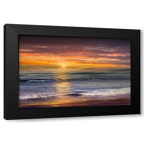 Sundown Black Modern Wood Framed Art Print with Double Matting by Calascibetta, Mike