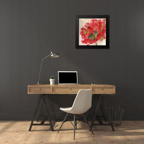 Red Infusion II Black Modern Wood Framed Art Print by Craven, Katrina
